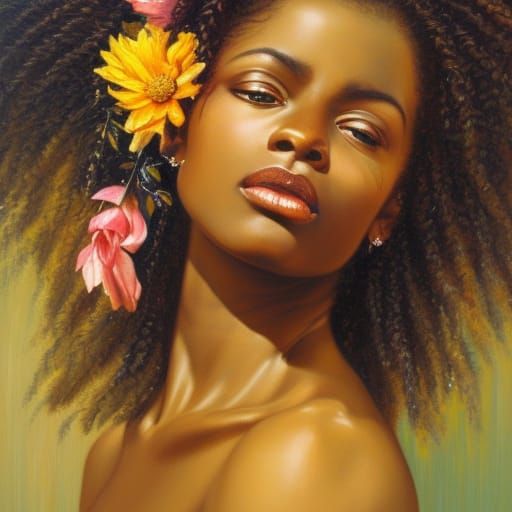 Goddess Sagittarius Portrait in Oil Painting Style