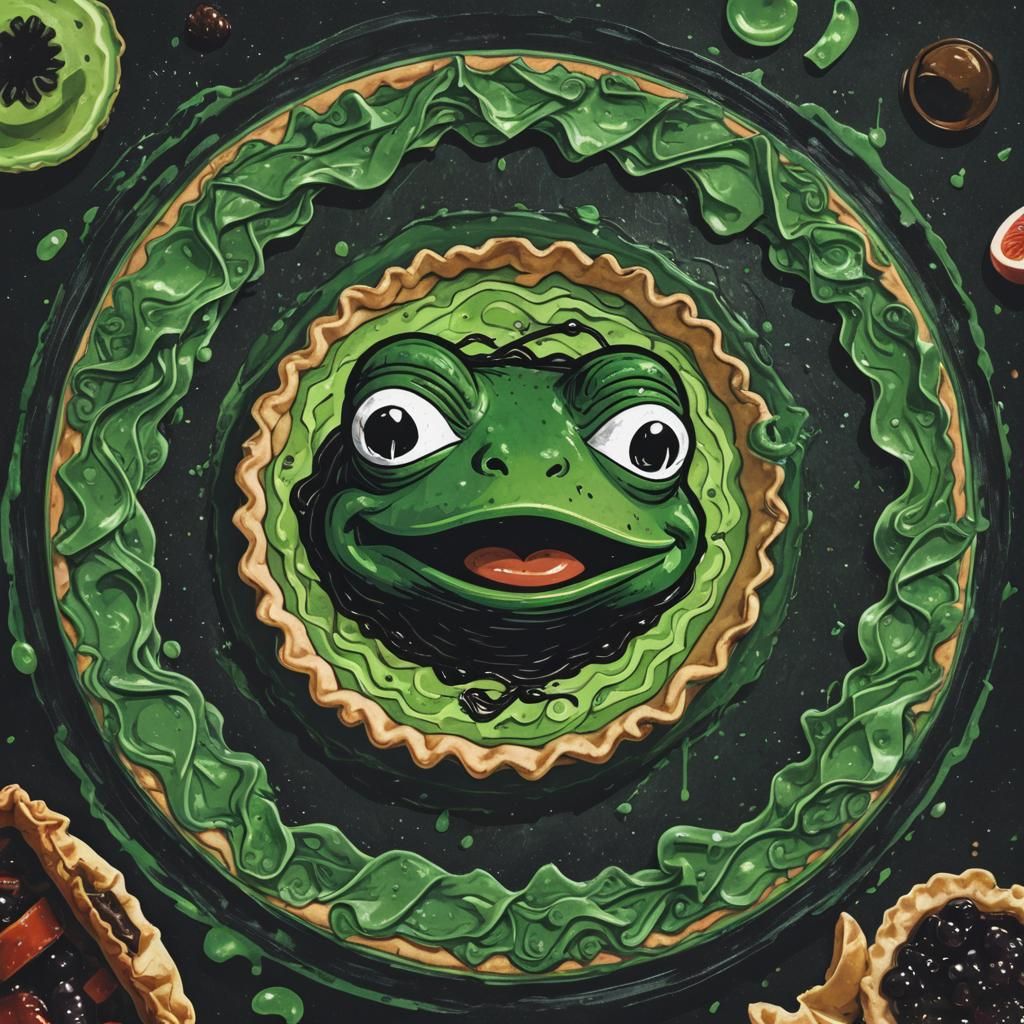 Dark Fantasy Pie Chart Featuring Pepe Logo