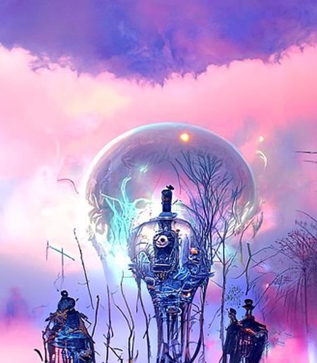 Surreal Dance of Life and Death in Digital Art