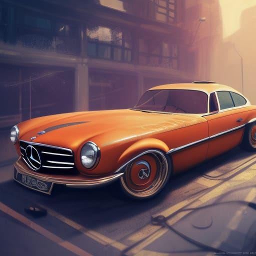 Classic Mercedes in Art Nouveau Style