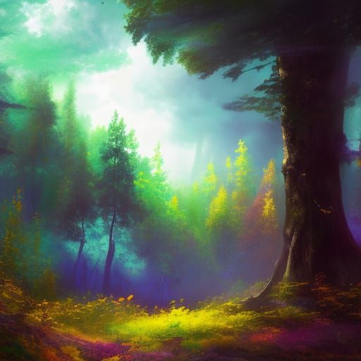 Colorful Forest Concept Art in 8k Resolution