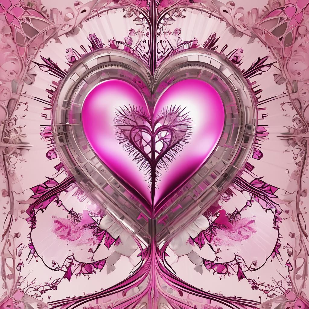 Symmetrical Pink Heart on the Mend