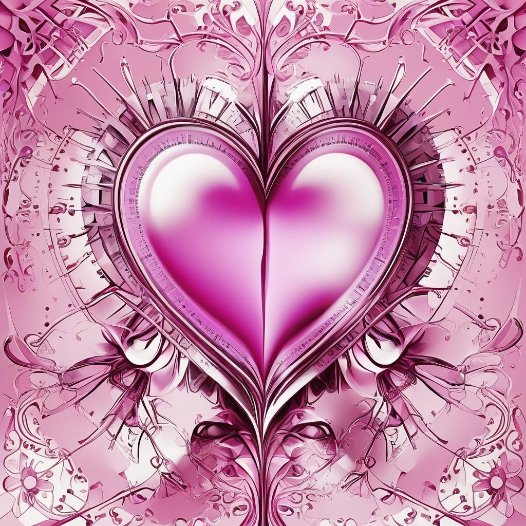 Symmetrical Pink Heart Represents Healing