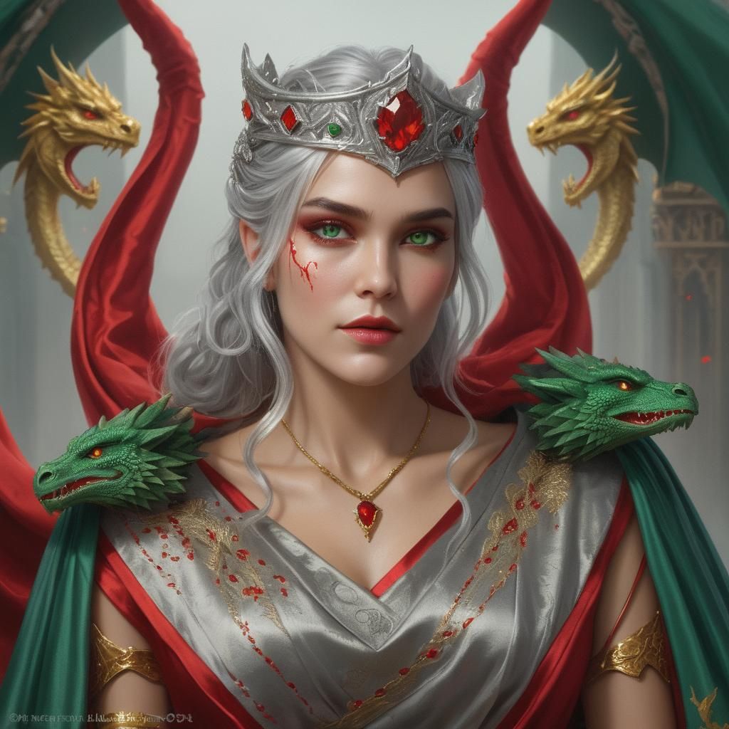 Dragon Sorceress Empress Portrait in Fantasy Style
