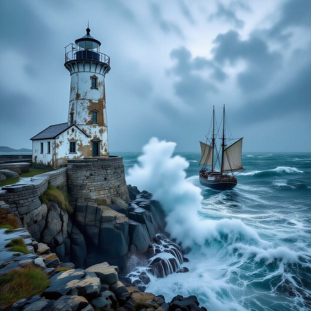 lighthouse on a cliff
