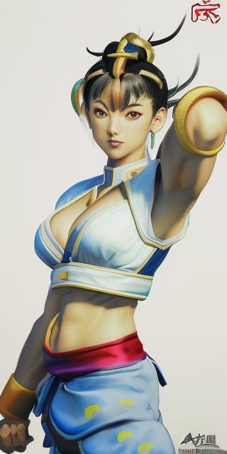 Chun Li: Street Fighter Alpha in 3D Oil Painting