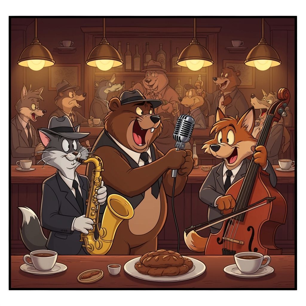 Anthropomorphic Animals Jam in Looney Tunes Speakeasy