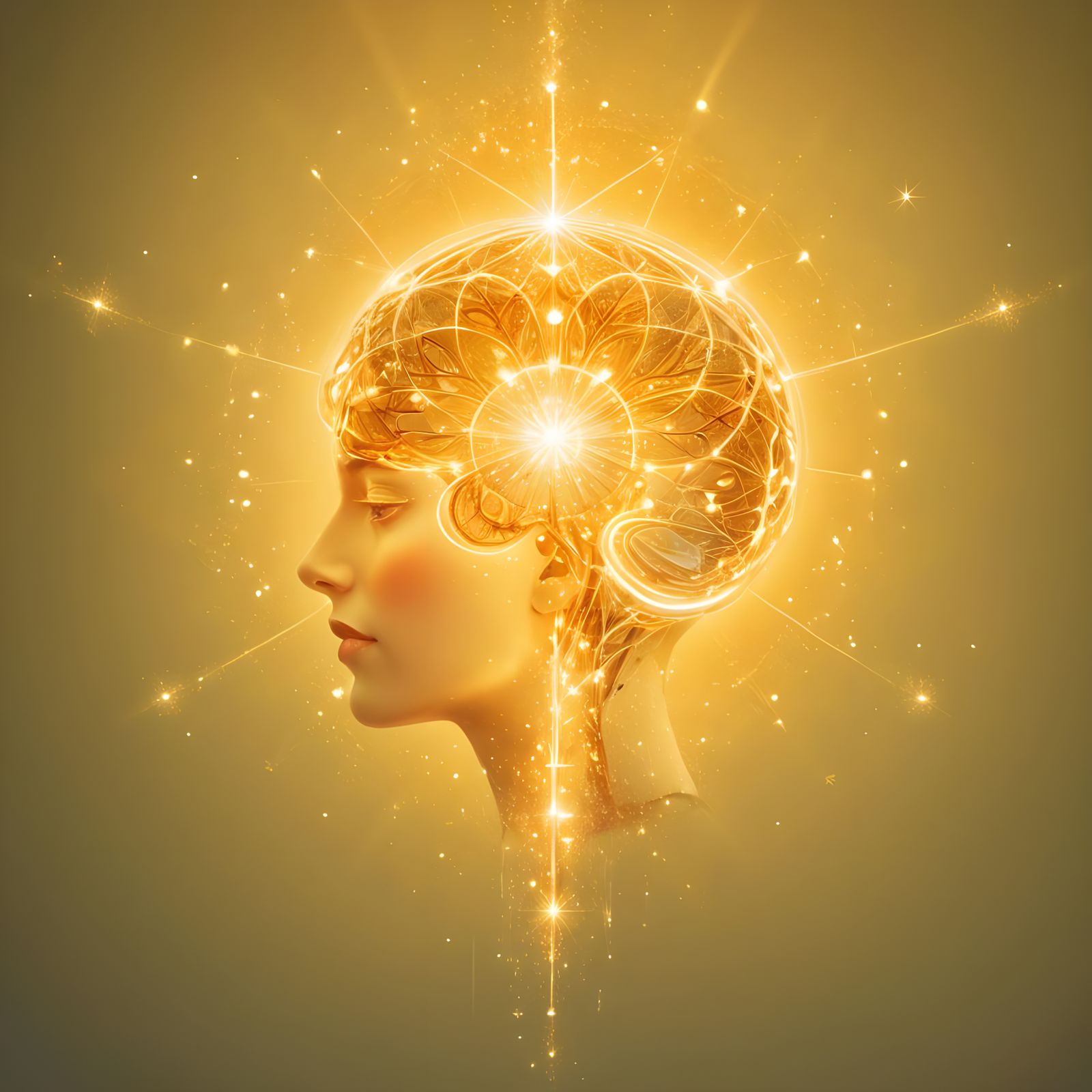 Luminous Mind in 50's Style Digital Art