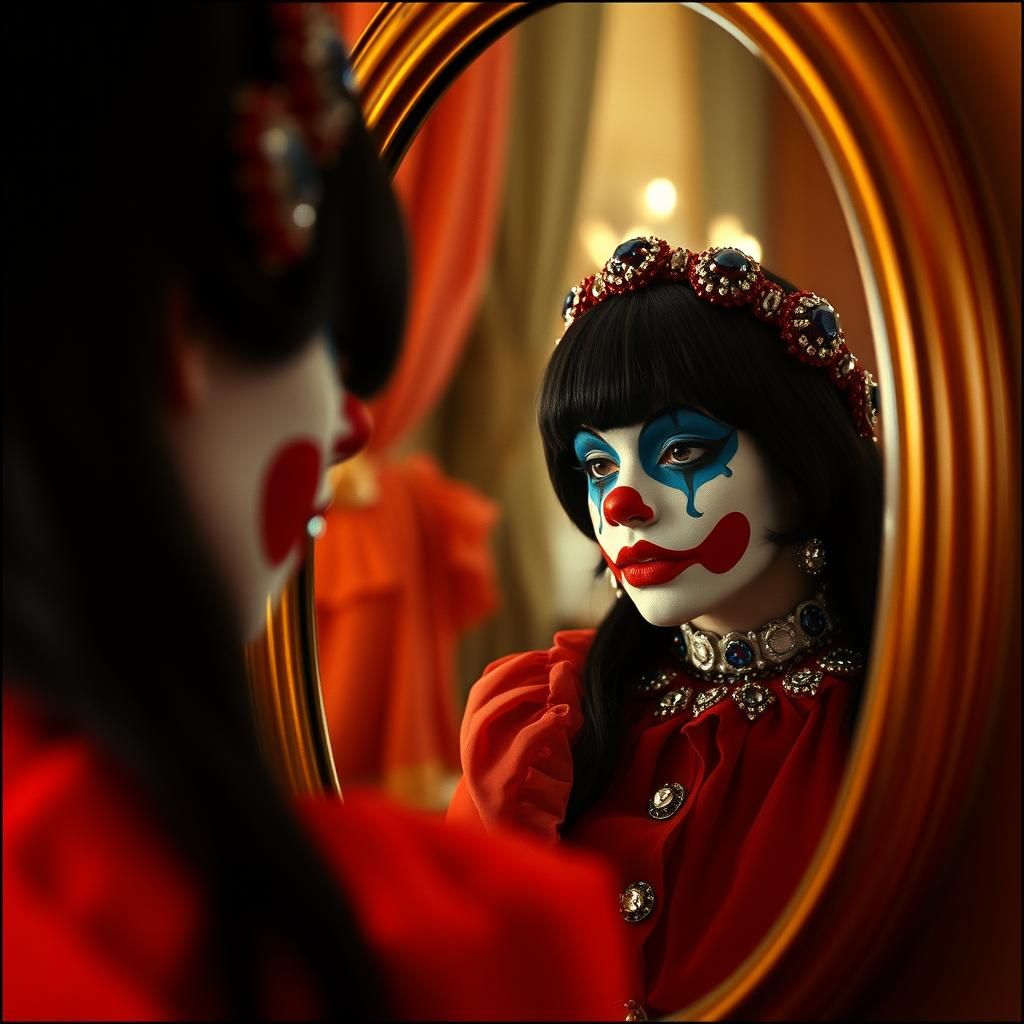 Girl in Gem-Studded Clown Makeup Reflects on Hollywood