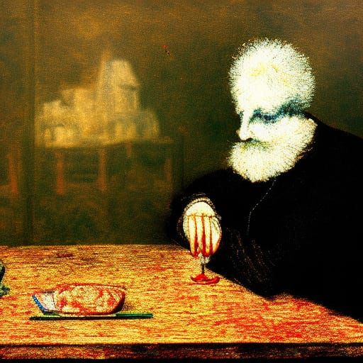 Surreal Still Life with Hooked Glass, Satirical Art