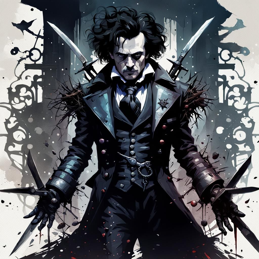 Edward Scissorhands as Edgar Allan Poe