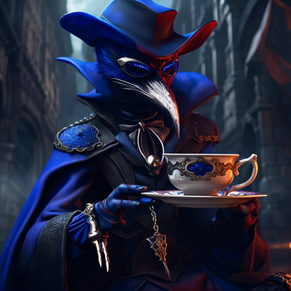 Plague Doctor Spiderman on Lapis Lazuli Fox