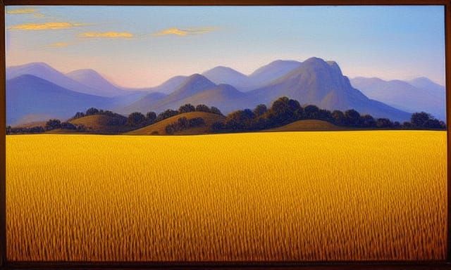 Wheat Field Sunrise: An Old Master Oil Painting