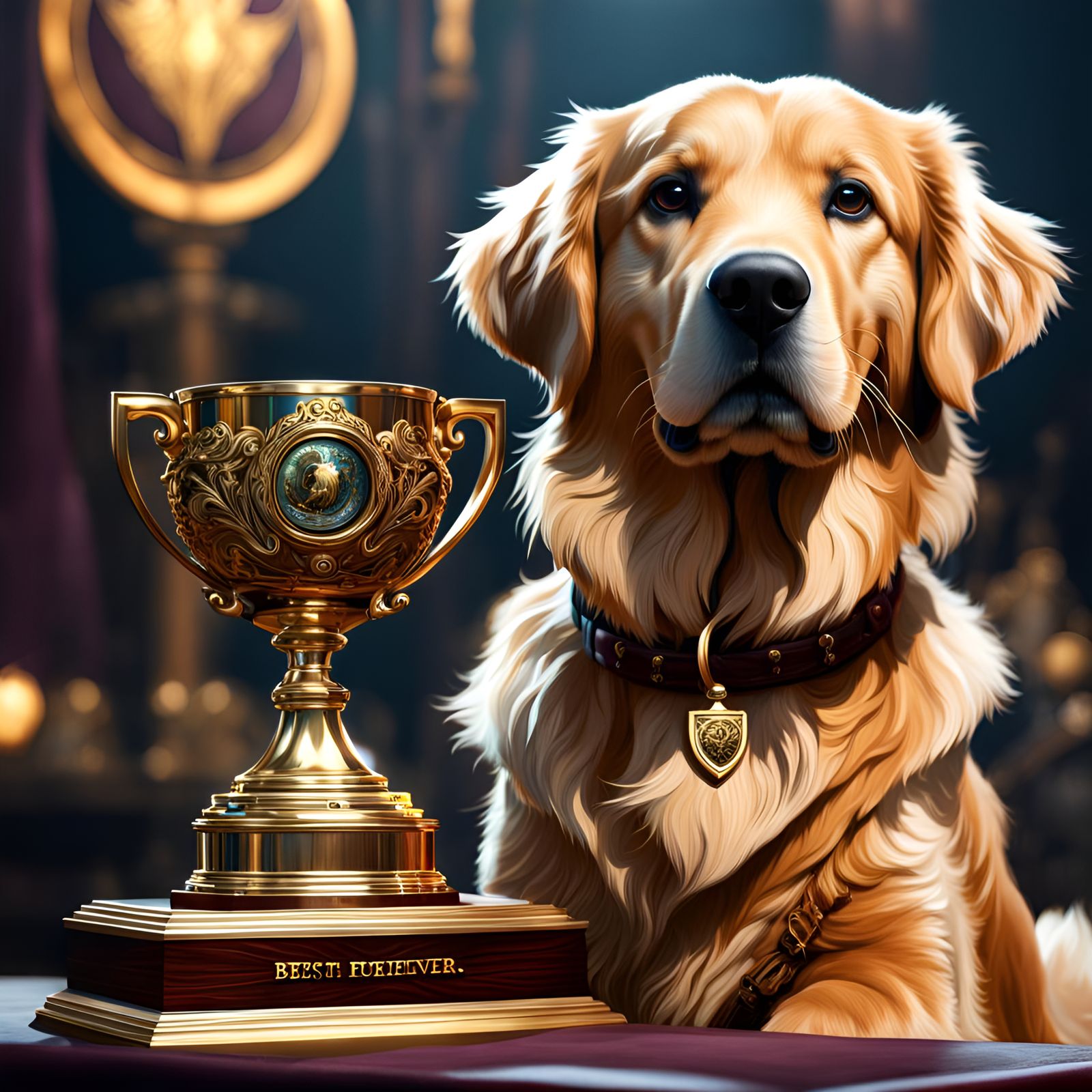 Golden Retriever Wins Best in Show: Digital Art