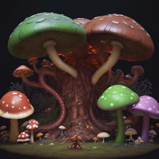 Fungal Invasion: Monstrous Centipede Action Figure in 3D