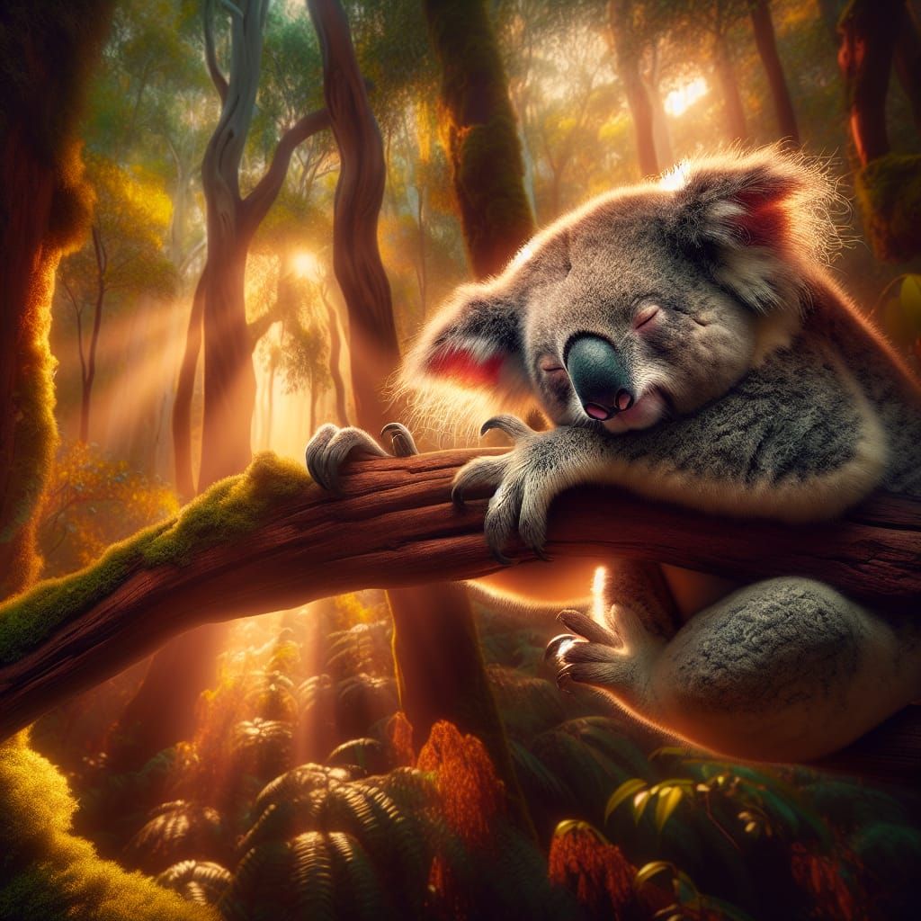 Peaceful Koala Portrait in Fine Art Photography Style