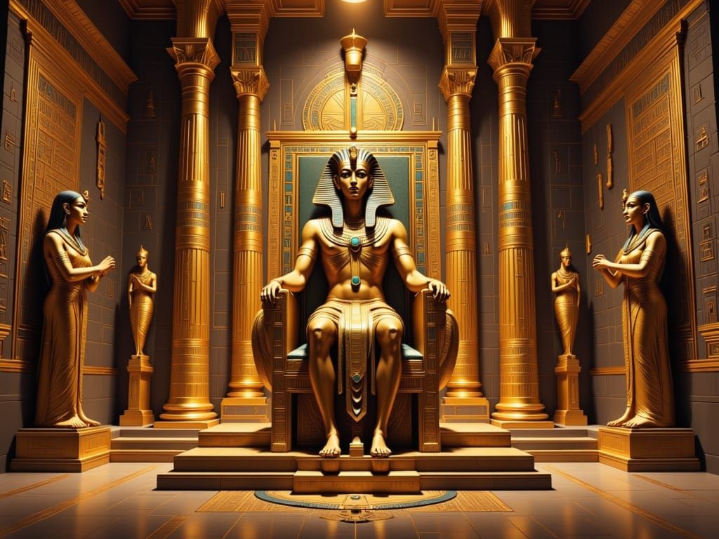 Egyptian Ceremony in a Golden Throne Room