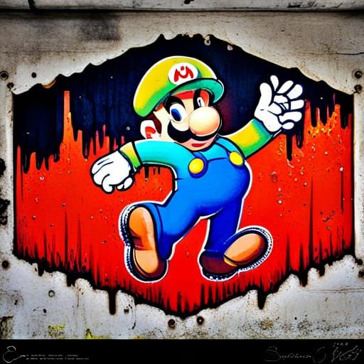 Super Mario Graffiti Art in Splash Style