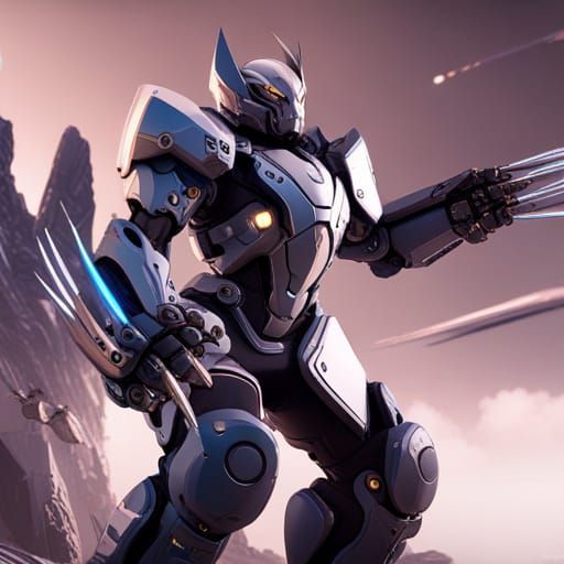 Wolverine Mecha Suit in Sci-Fi Origami Style