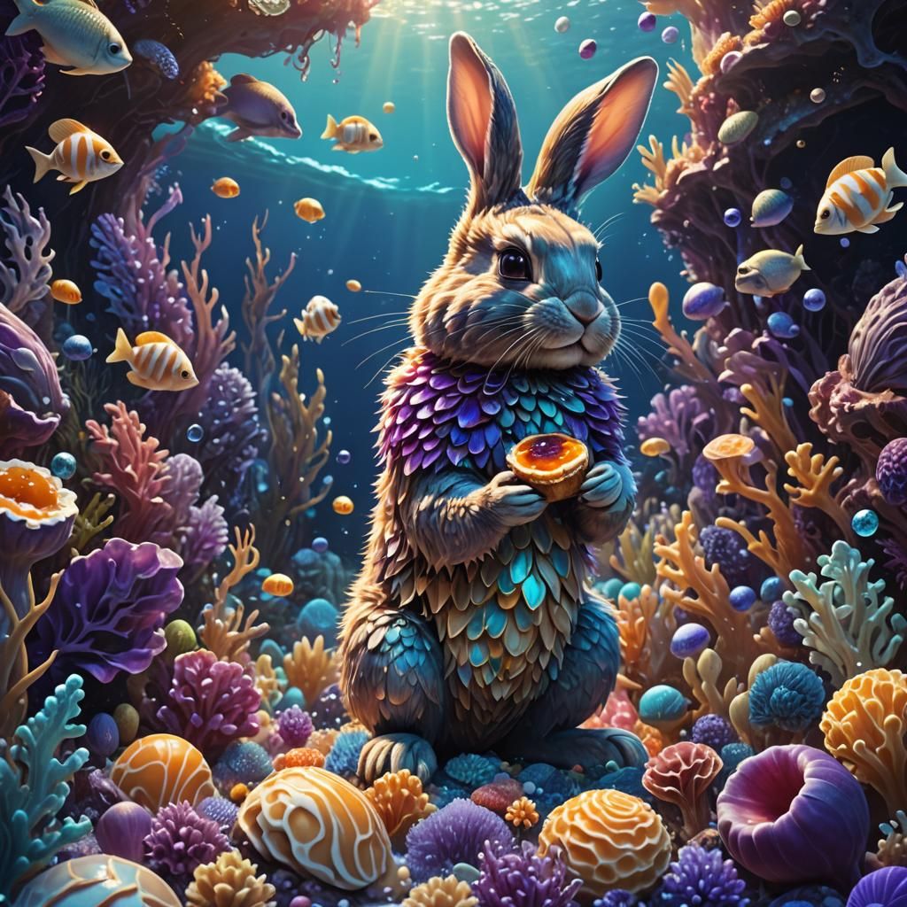 Peanut Butter Jelly Bunny at Sea Bottom