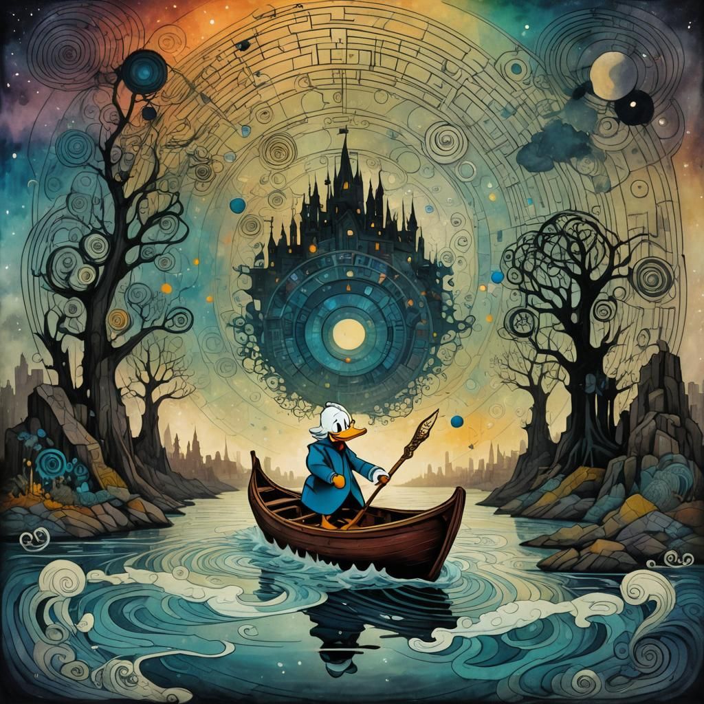 Donald Duck in Metatron's Cube: A Gothic Fusion