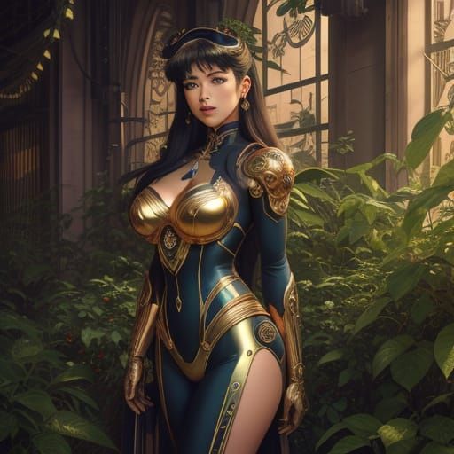 Art Nouveau Sailor Moon in Industrial Setting