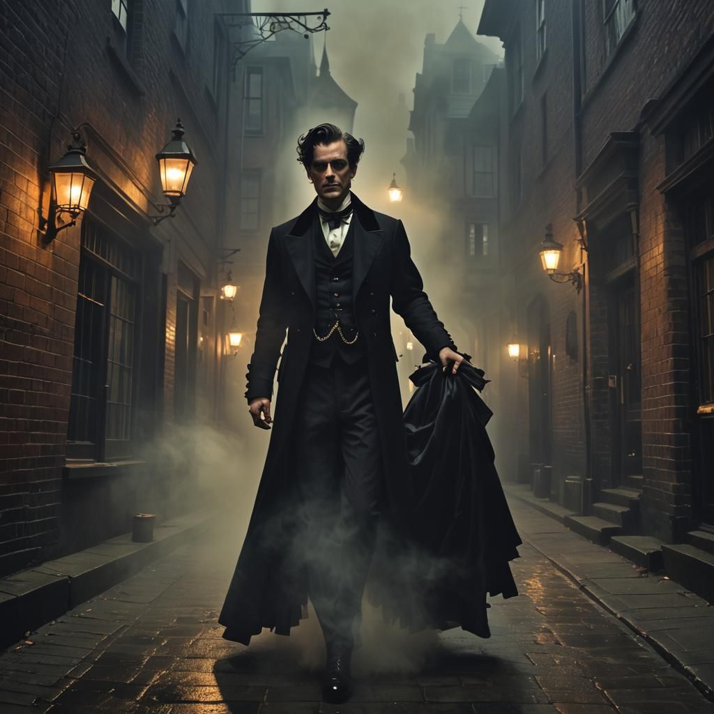 Victorian Gothic Transformation in a Gaslit Alleyway