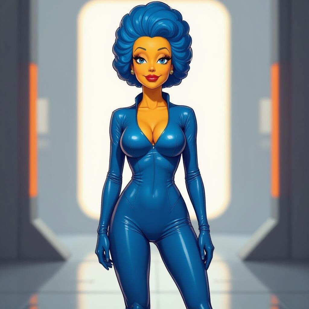 Marge Simpson in Skin-Tight Suit: Stylized Realism