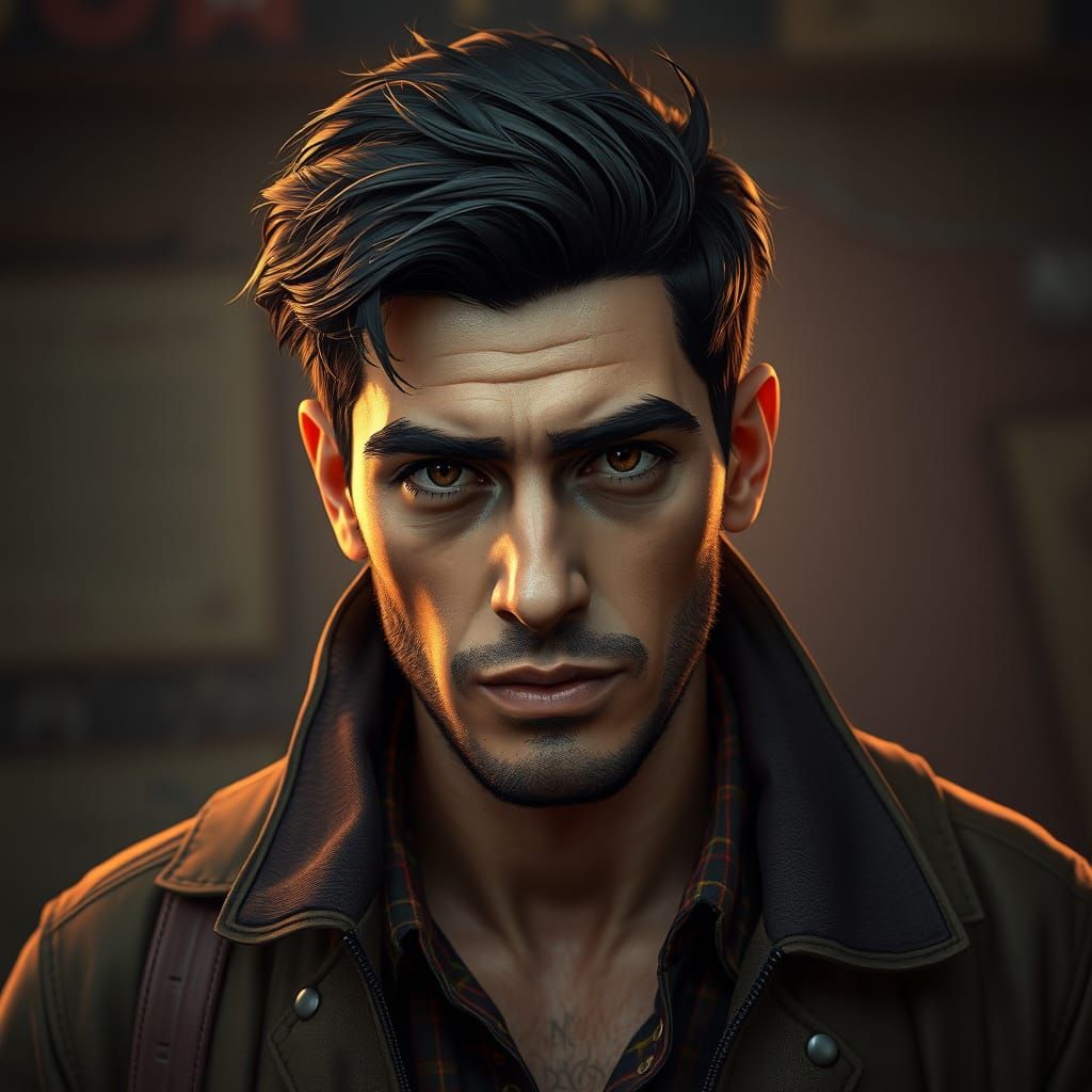 Dramatic Portrait of Journalist in Ornate Digital Art Style