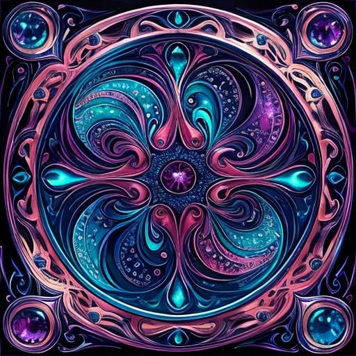 Abstract Flowing Swirls with Metallic Pigments