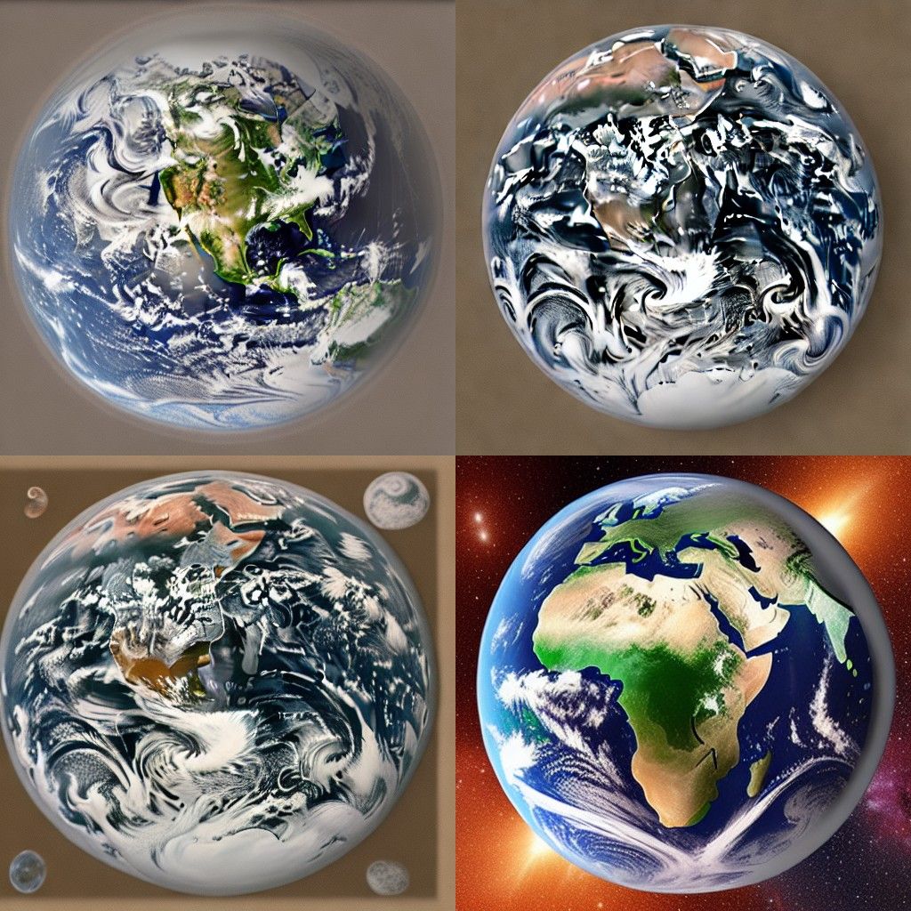 Earth from Space Circumnavigated by Cats, 60s Airbrush