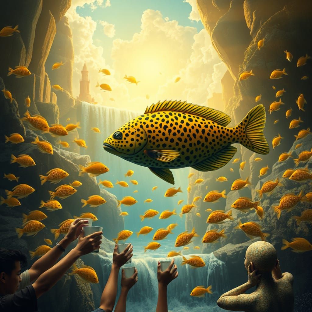 Radiant Leopard Fish in City of Light