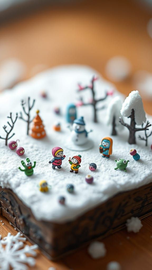 Whimsical Winter Wonderland with Chibi Microbes