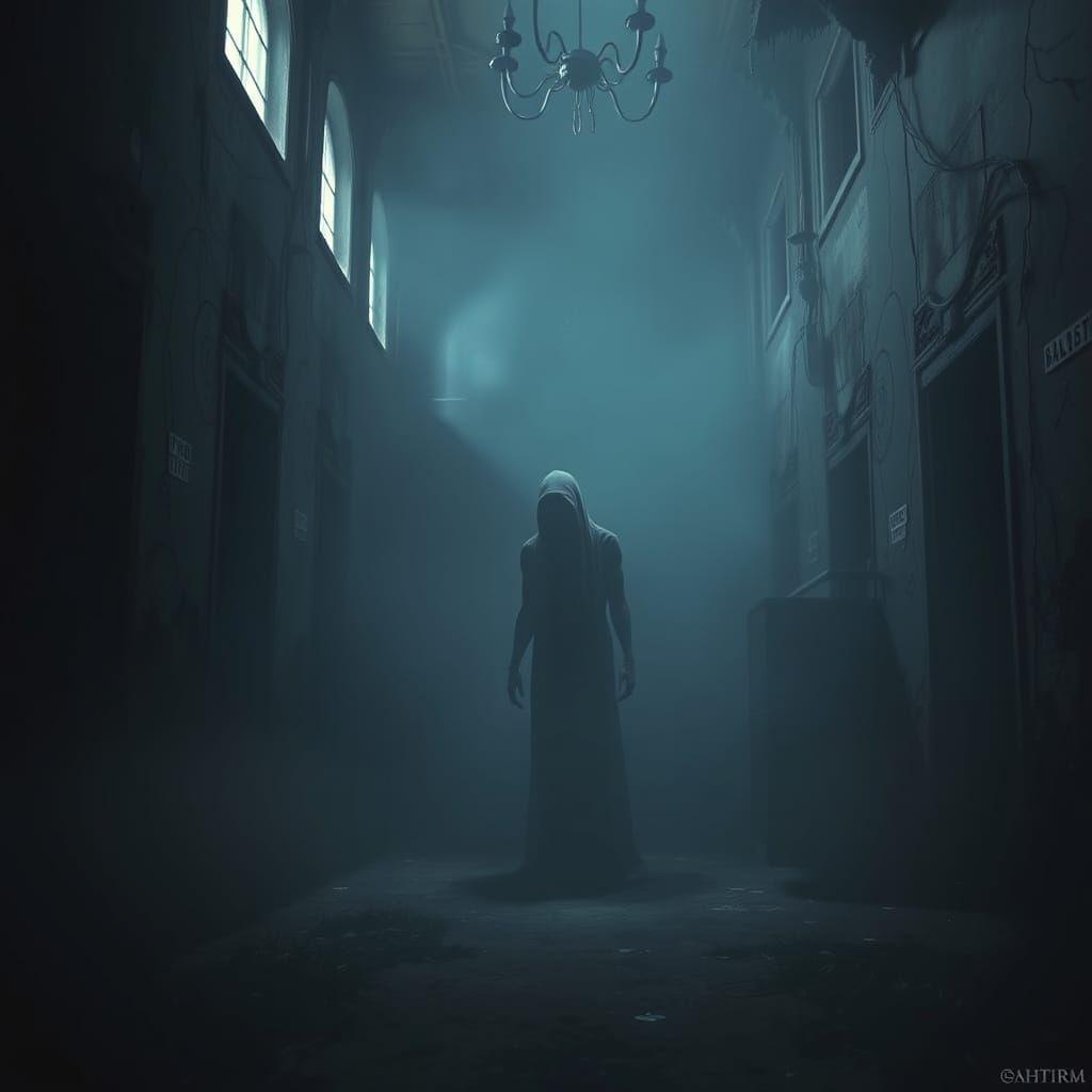 Abandoned Asylum in Dark, Muted Colors