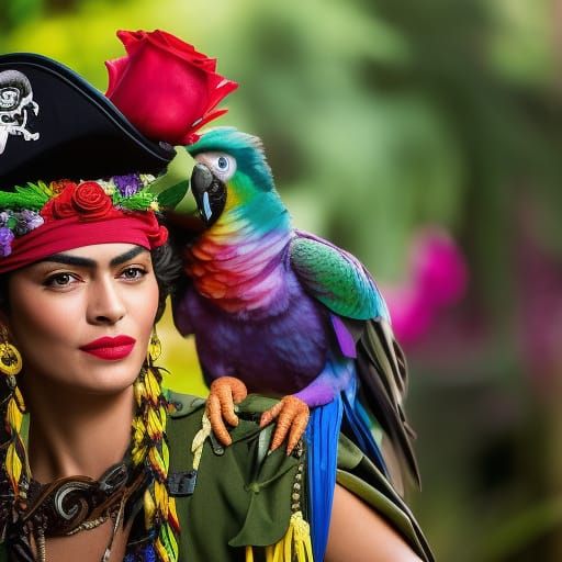 Frida Kahlo Inspired Pirate Portrait