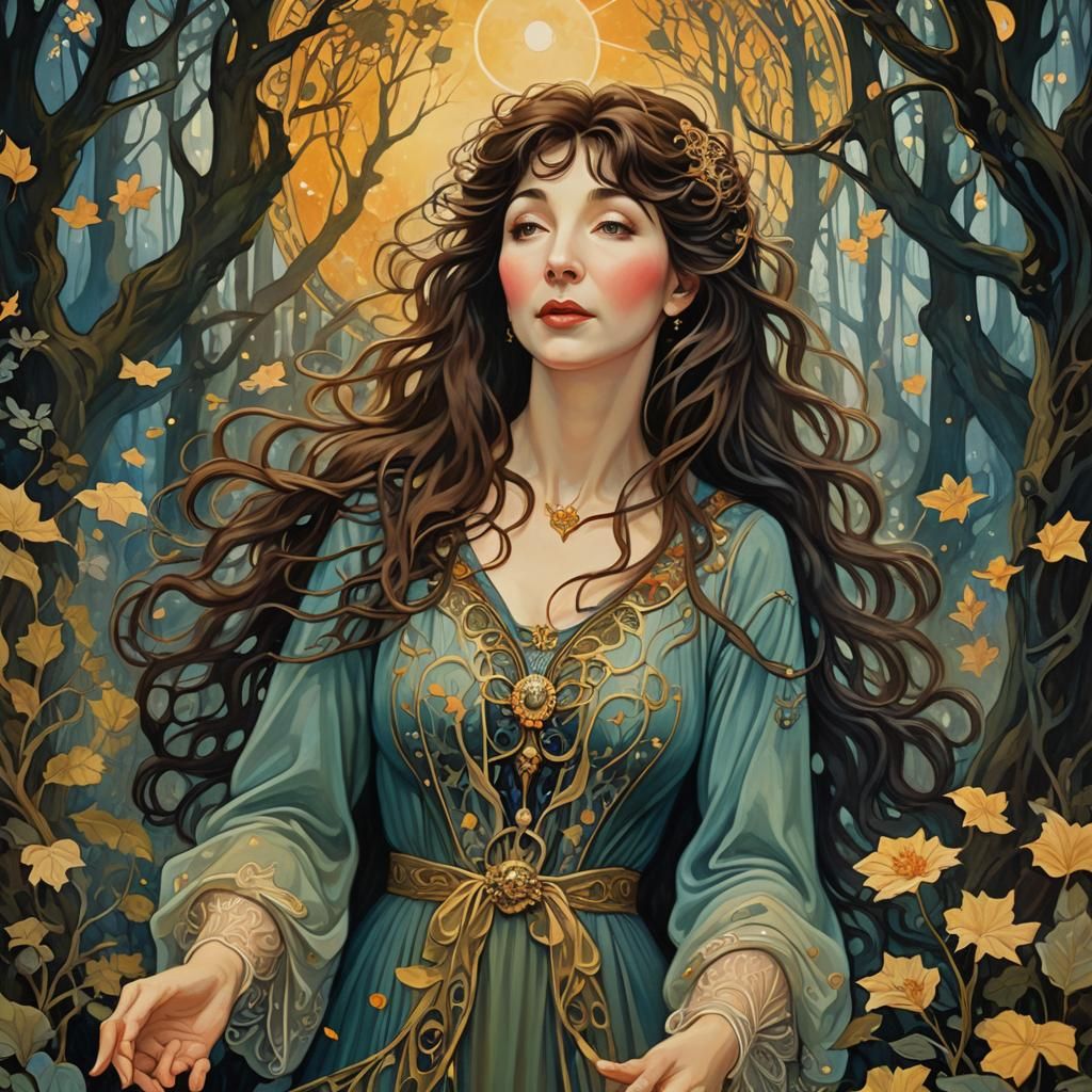 Kate Bush Portrait in Art Nouveau Style