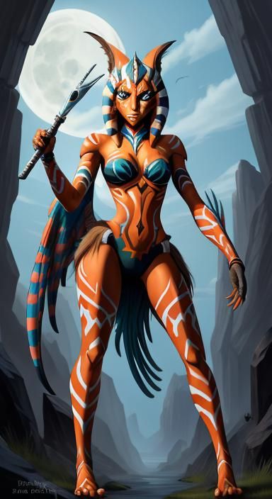Ahsoka Reimagined as a Harpy Monster Girl