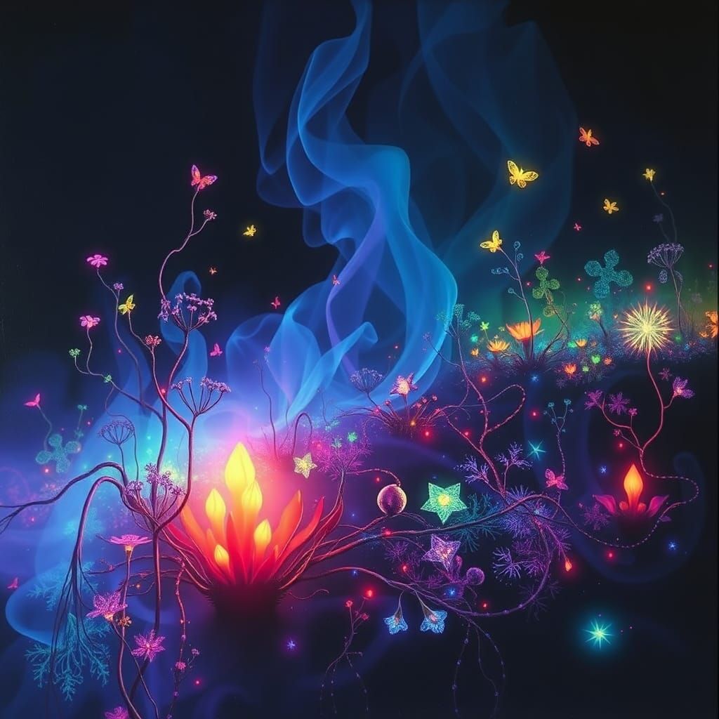 Glowing Fantasy Realm in Rothko Color Fields Style