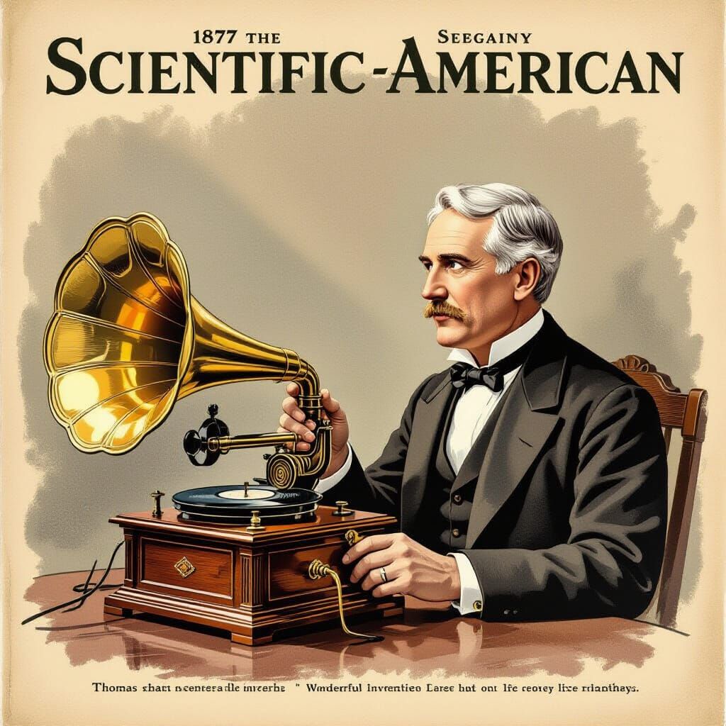 Edison Demonstrates Phonograph: A Historical Illustration