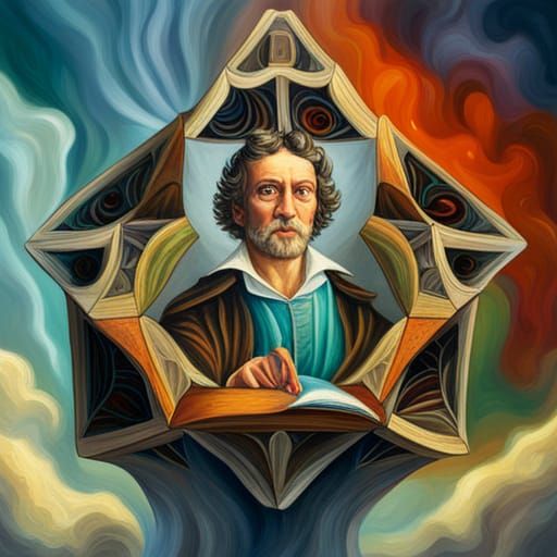 Chicken Wizard with Potions and Spellbook, Fantasy Art