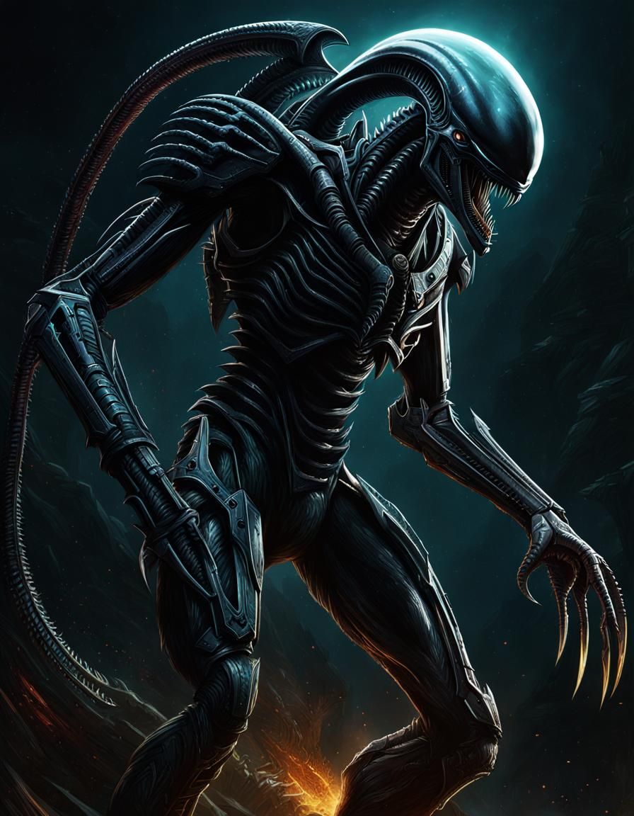 Xenomorph Simic Hybrid Character Concept Art