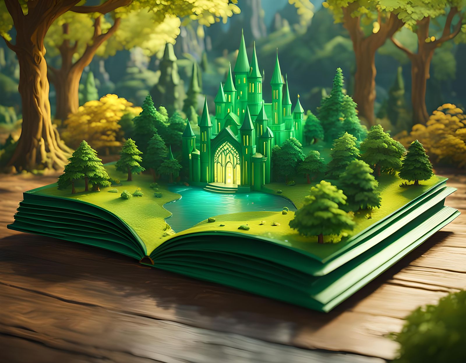 Emerald City Pop-Up Book Illustration