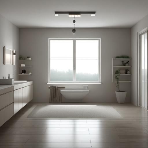 Minimalist Granite Bathroom with Soft Lighting