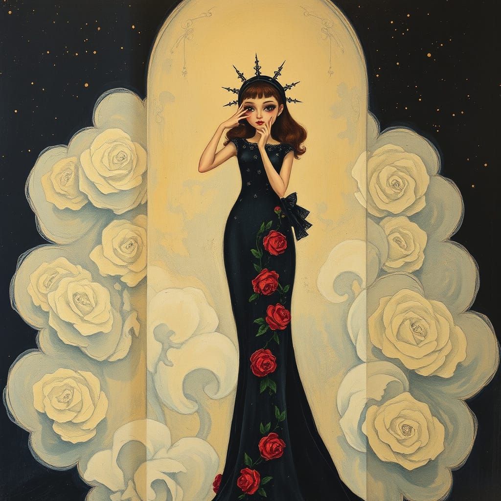 Pop Art Allegory as Pointillist Oil Painting