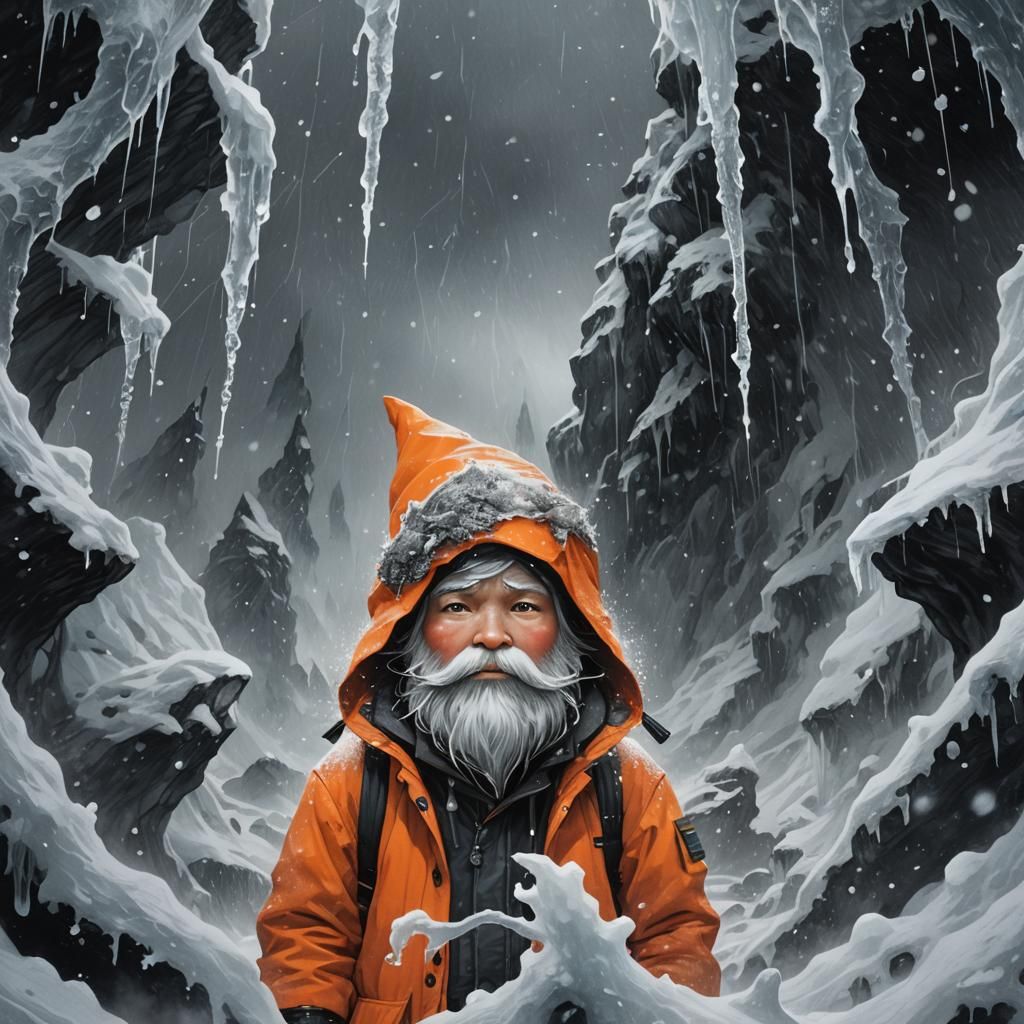 Snailgnome in Vantablack Blizzard: Fantasy Illustration