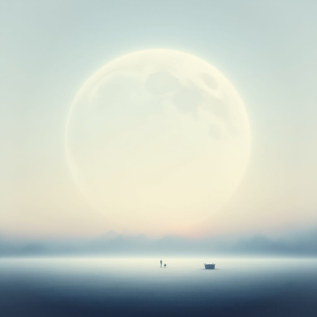 Serene Minimalist Landscape in Pastel Hues