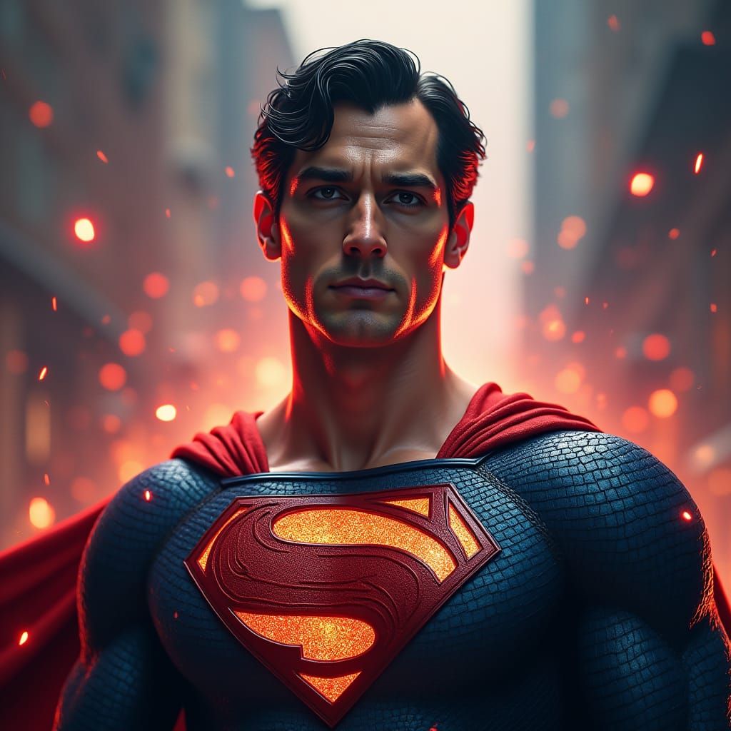 Superman Portrait in Digital Matte Painting Style