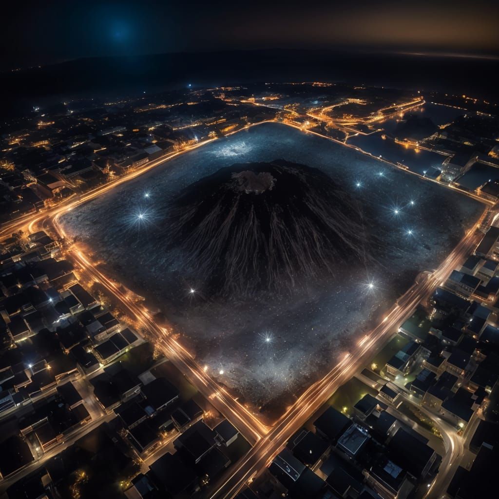 Aerial View of Meteorite Impact Crater