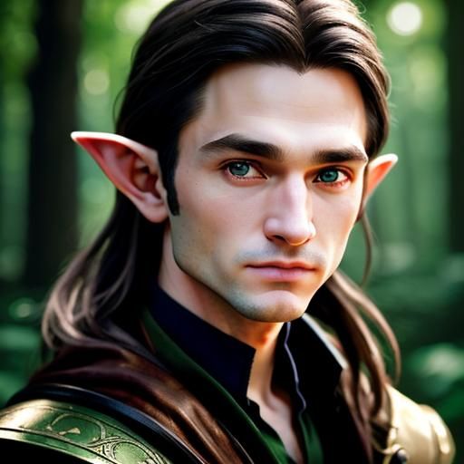 Fantasy Elf Archer Portrait in Forest, 8K