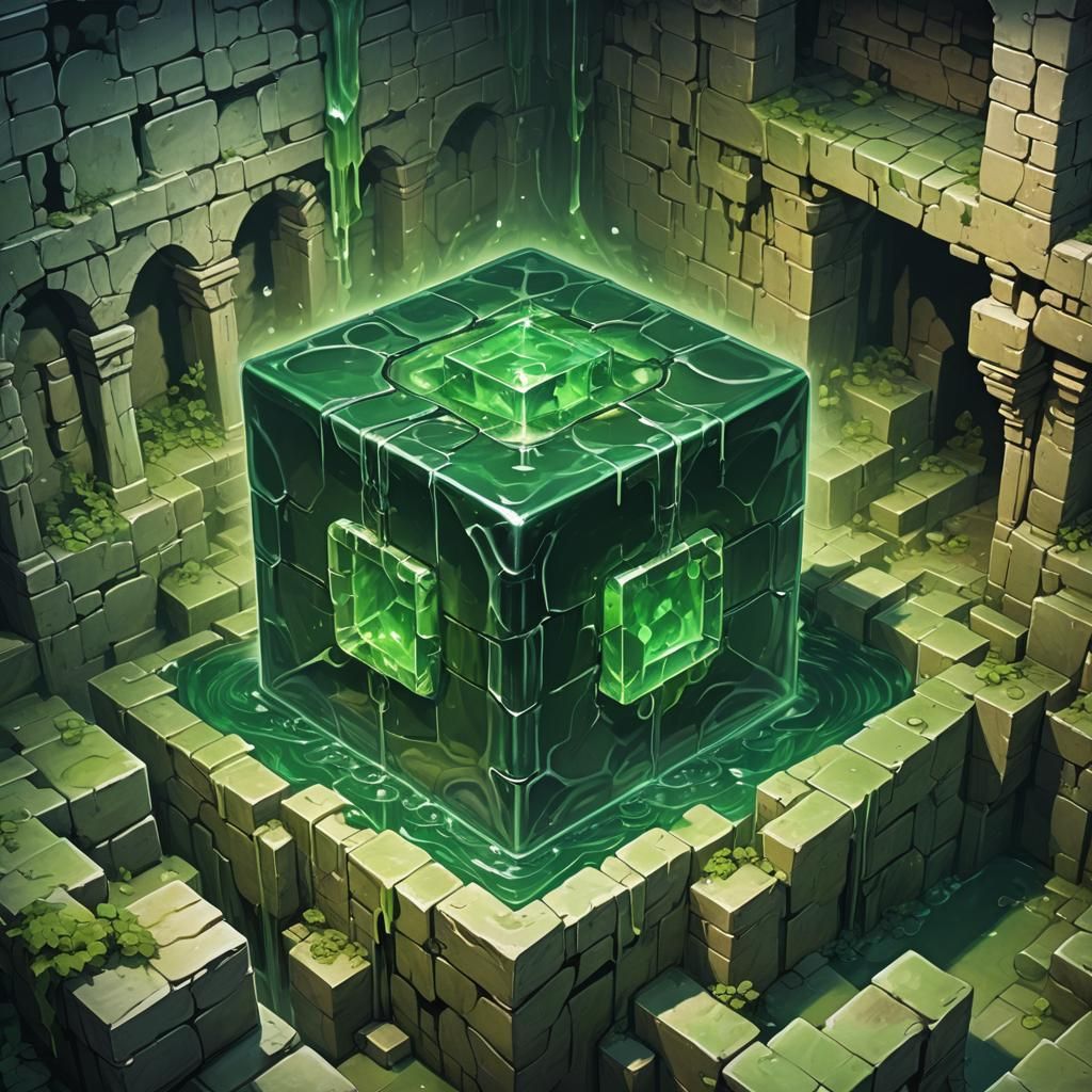 Melting Acid Cube Trap in Ancient Dungeon